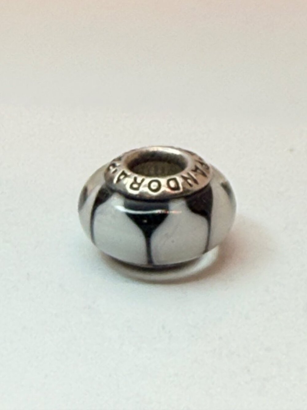 Retired Pandora Captivating Black Murano Glass Charm 790933 Sterling Silver
